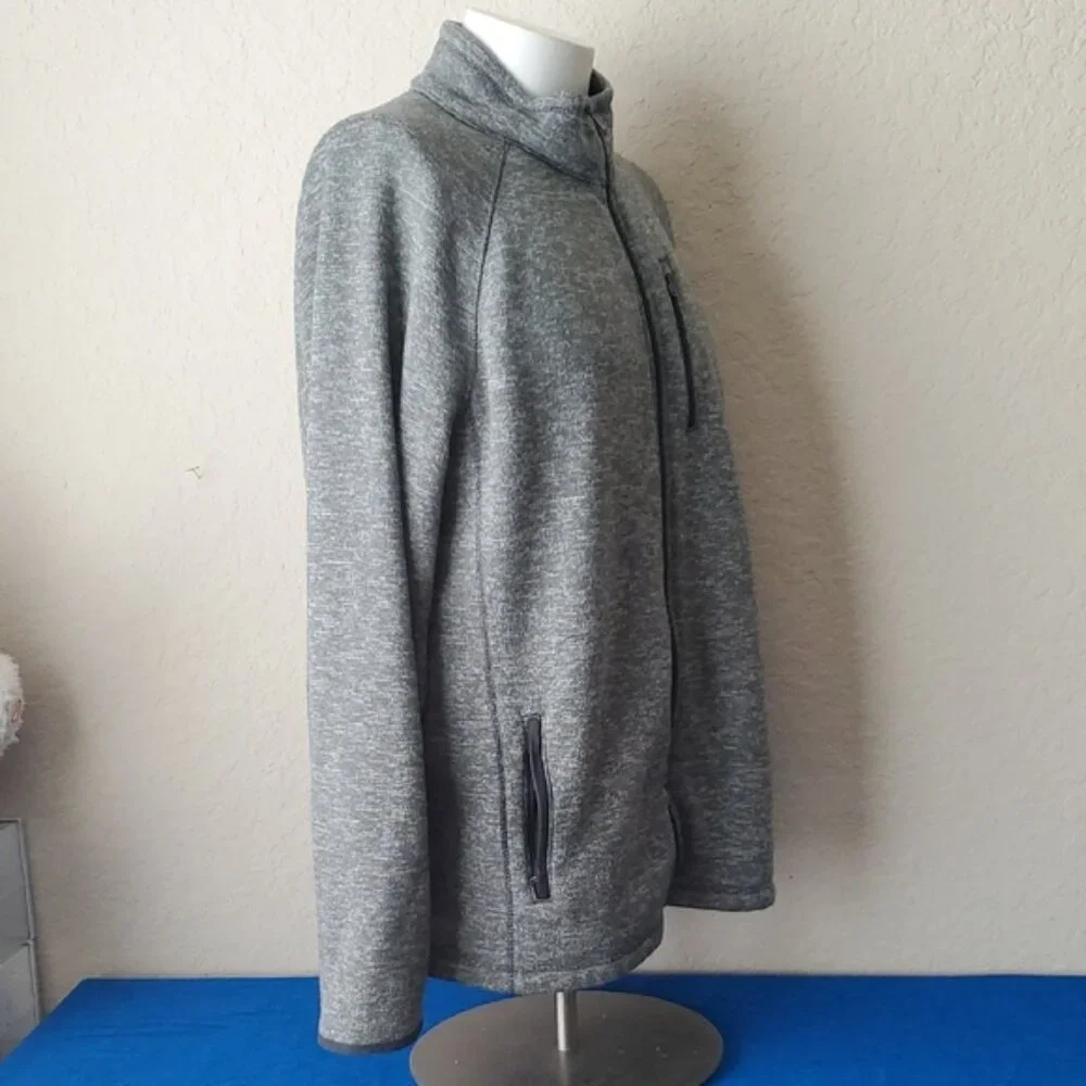 Gray Swiss Tech Full-Zip Fleece Lined 2XL Sweater Jacket - Picture 4 of 7